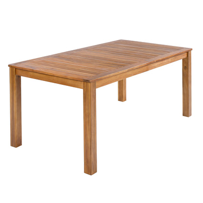 Outdoor Dining Set Acacia Wood PE Wicker Armchair 7 Piece Seats 6