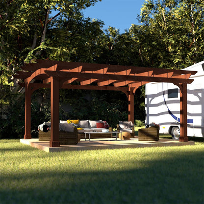 Alora 12x14 FT Luxury Cedar Wood Gazebo Pergola with Arched Roof