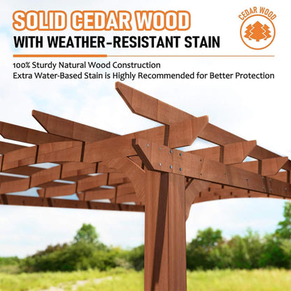 Alora 12x14 FT Luxury Cedar Wood Gazebo Pergola with Arched Roof