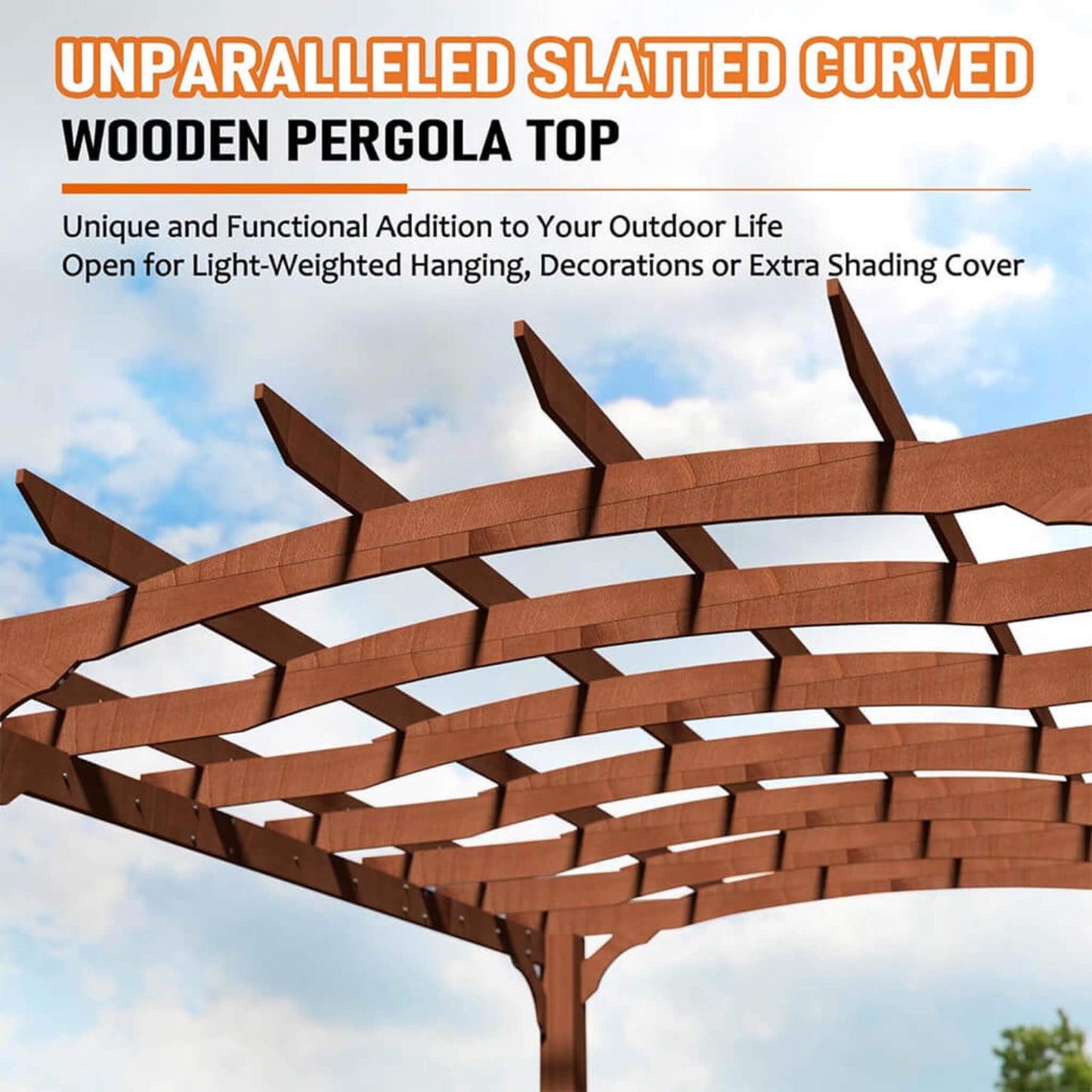 Alora 12x14 FT Luxury Cedar Wood Gazebo Pergola with Arched Roof