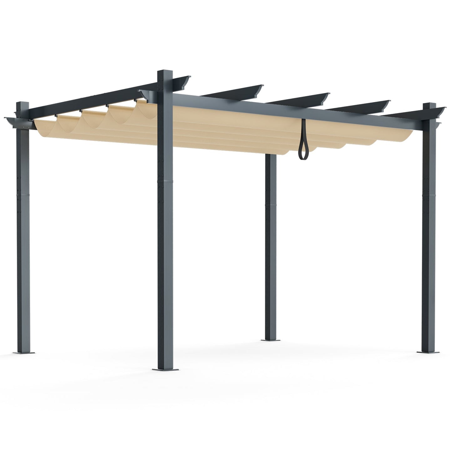 10 x 12 Feet Outdoor Aluminum Retractable Pergola Canopy Shelter Grape Trellis