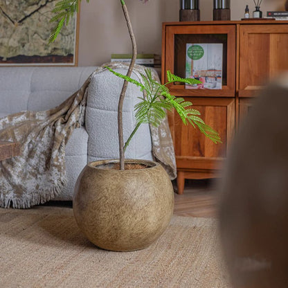 Round Magnesium Clay Planter