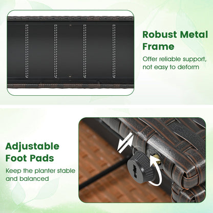 Set of 2 58 Inch Raised Garden Bed with Trellis and Wicker Planter Box