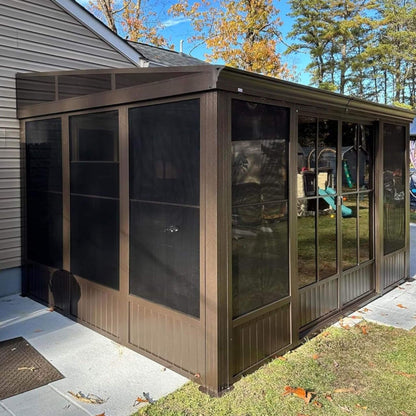 Alora Atrium Wall-Mounted Solarium Sunroom – 10x12 FT | Galvanized Steel Roof
