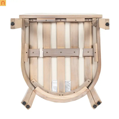 Outdoor Dining Chair Acacia Wood Barrel Cream Cushion Set of 2