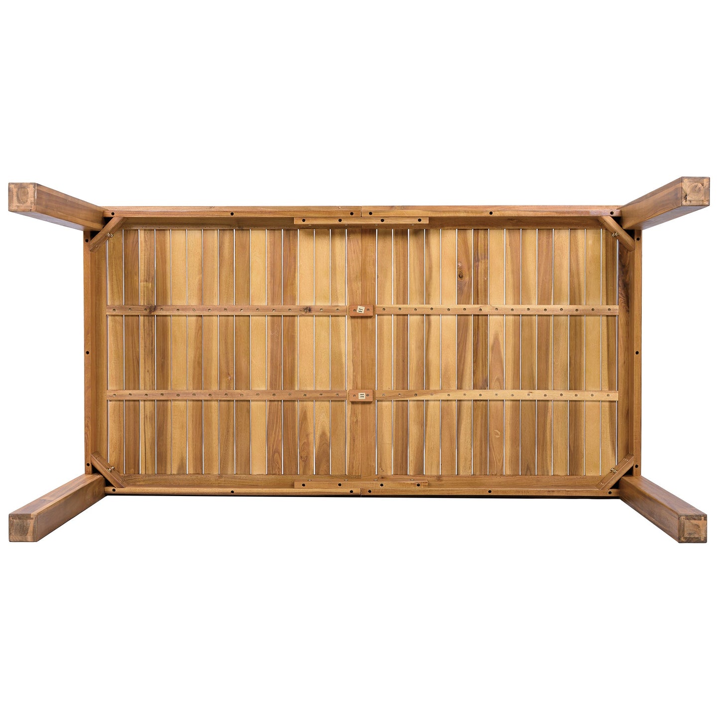 Outdoor Dining Set Acacia Wood PE Wicker Armchair 7 Piece Seats 6