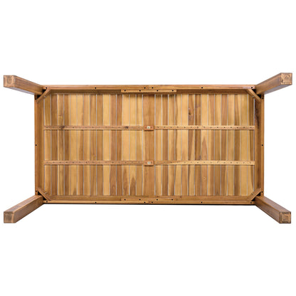 Outdoor Dining Set Acacia Wood PE Wicker Armchair 7 Piece Seats 6